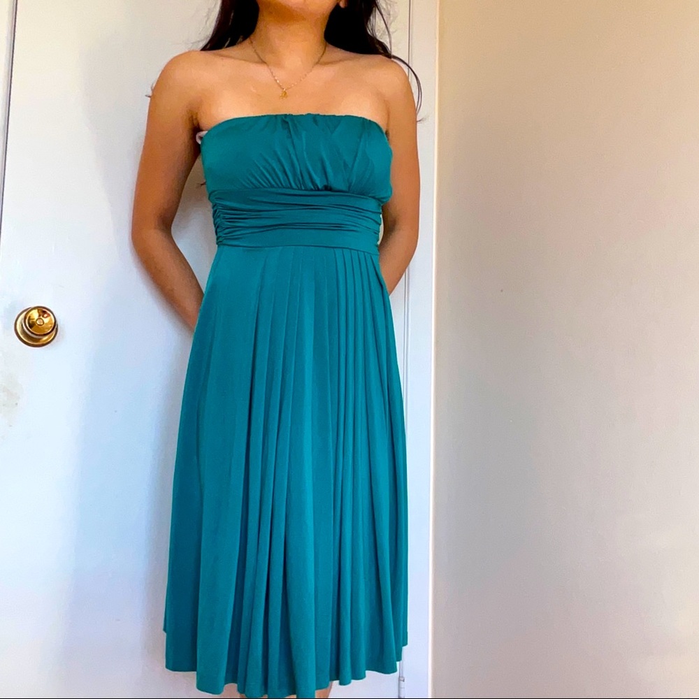 Strapless Teal prom / formal dress